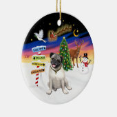 Xmas Signs - Fawn Pug #18 Keramisch Ornament (Rechts)