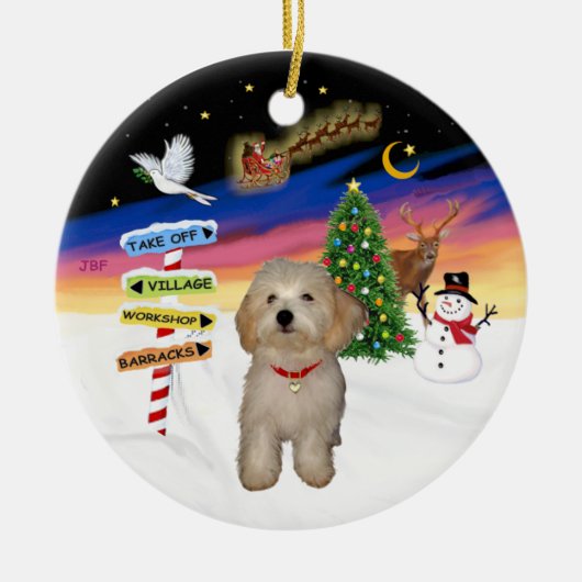 Xmas Signs - Havanezer Puppy Keramisch Ornament (Voorkant)