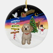 Xmas Signs - Havanezer Puppy Keramisch Ornament (Achterkant)