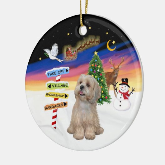 Xmas Signs - Lhasa Apso (R2) Keramisch Ornament (Links)