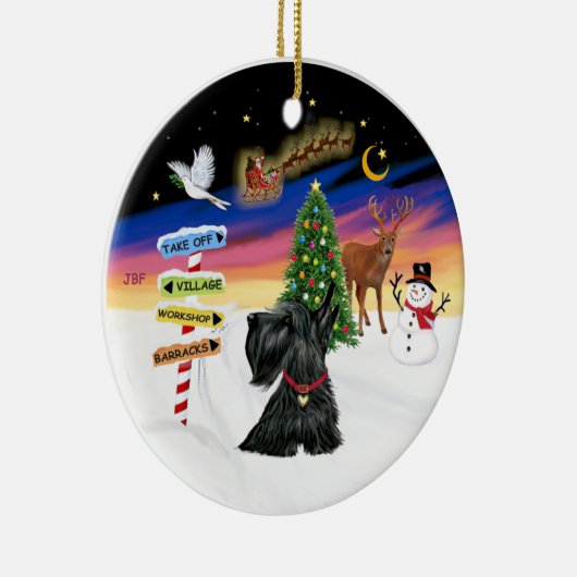 Xmas Signs - Schotse Terriër #12 Keramisch Ornament (Rechts)