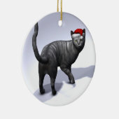Xmas Silver Tabby Cat Keramisch Ornament (Rechts)
