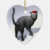 Xmas Silver Tabby Keramisch Ornament (Rechts)