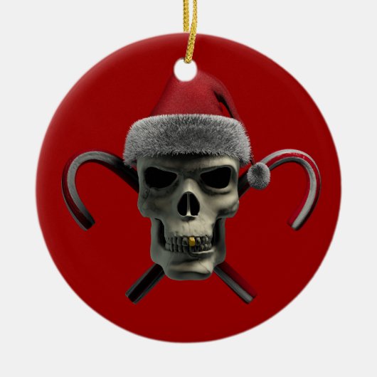 Xmas Skull Keramisch Ornament (Voorkant)