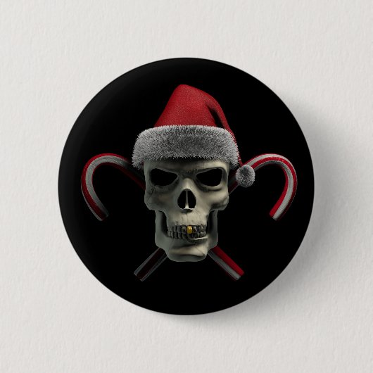 Xmas Skull Ronde Button 5,7 Cm (Voorkant)