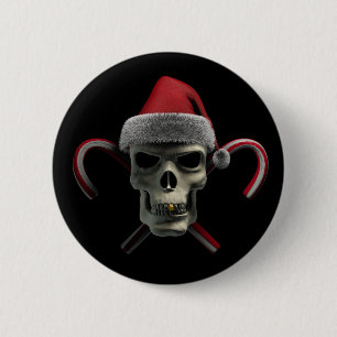 Xmas Skull Ronde Button 5,7 Cm