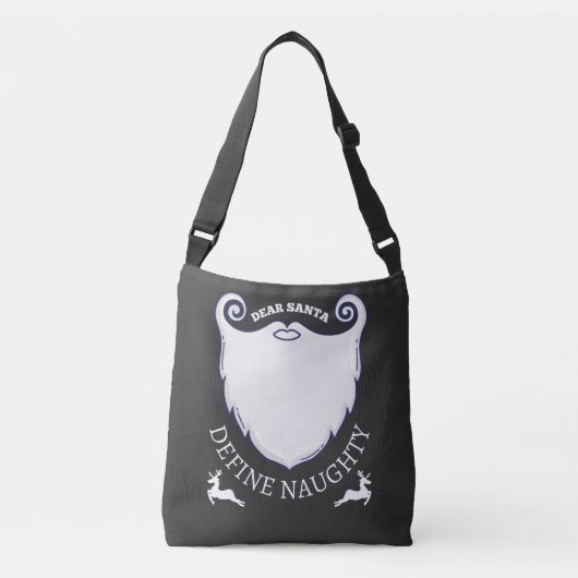 Xmas Slogan Beste Santa Define Naughty Crossbody Tas (Voorkant)
