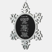 Xmas sneeuwvlokdecoratie/gedicht tin sneeuwvlok ornament (Rechts)