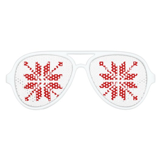 Xmas Snowflake-kerstpatroon Aviator Zonnebril (Voorkant)