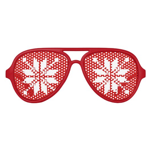 Xmas Snowflake-kerstpatroon Aviator Zonnebril (Voorkant)