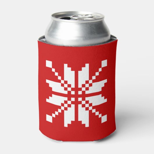 Xmas Snowflake-kerstpatroon Blikjeskoeler (Blikje Voorkant)