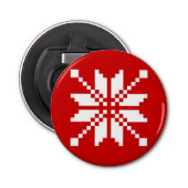 Xmas Snowflake-kerstpatroon Button Flesopener (Voorkant)