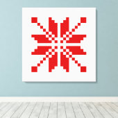 Xmas Snowflake-kerstpatroon Canvas Afdruk (Insitu (Houten vloer))