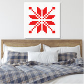 Xmas Snowflake-kerstpatroon Canvas Afdruk (Insitu (Slaapkamer))