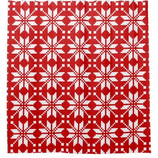 Xmas Snowflake-kerstpatroon Douchegordijn (Voorkant)
