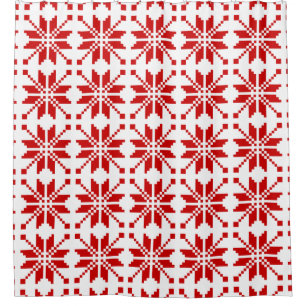 Xmas Snowflake-kerstpatroon Douchegordijn