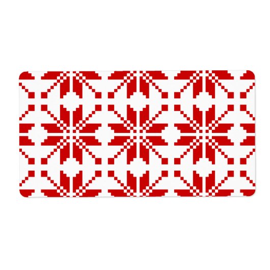 Xmas Snowflake-kerstpatroon Etiket (Voorkant)
