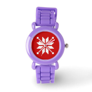 Xmas Snowflake-kerstpatroon Horloge
