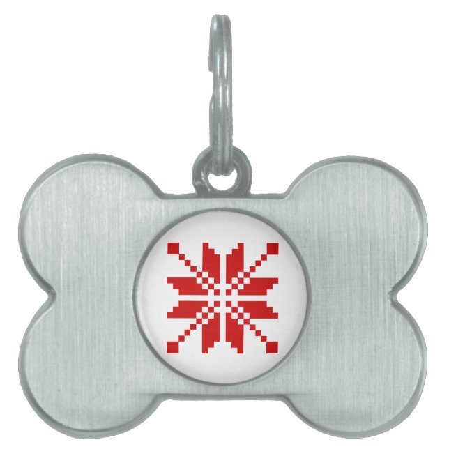 Xmas Snowflake-kerstpatroon Huisdieren Naamplaatje (voorkant)