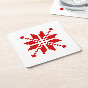 Xmas Snowflake-kerstpatroon Kartonnen Onderzetters