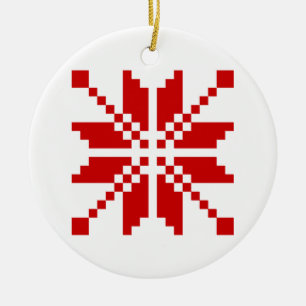 Xmas Snowflake-kerstpatroon Keramisch Ornament