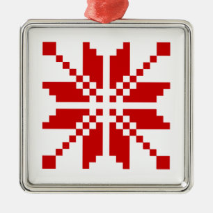 Xmas Snowflake-kerstpatroon Metalen Ornament