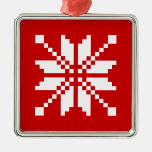 Xmas Snowflake-kerstpatroon Metalen Ornament