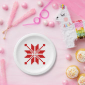 Xmas Snowflake-kerstpatroon Papieren Bordje (Feest)