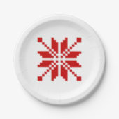 Xmas Snowflake-kerstpatroon Papieren Bordje (Voorkant)