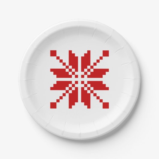 Xmas Snowflake-kerstpatroon Papieren Bordje (Voorkant)