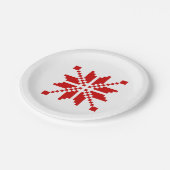 Xmas Snowflake-kerstpatroon Papieren Bordje (Gekanteld)
