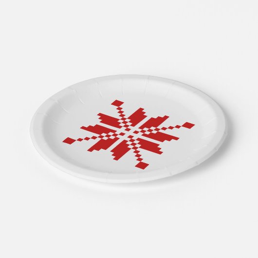 Xmas Snowflake-kerstpatroon Papieren Bordje (Gekanteld)