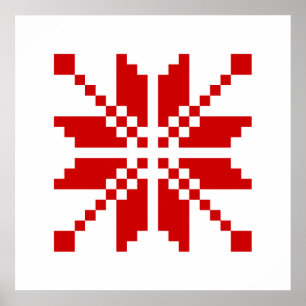 Xmas Snowflake-kerstpatroon Poster