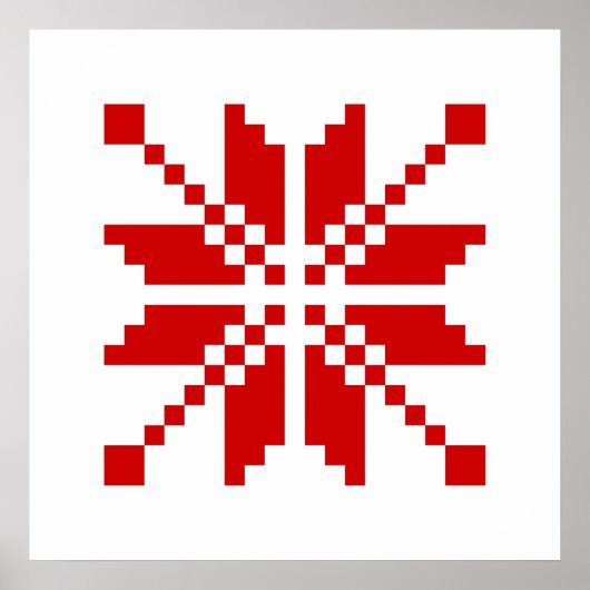 Xmas Snowflake-kerstpatroon Poster (Voorkant)