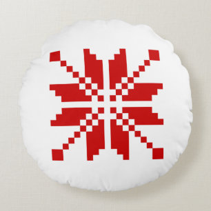 Xmas Snowflake-kerstpatroon Rond Kussen