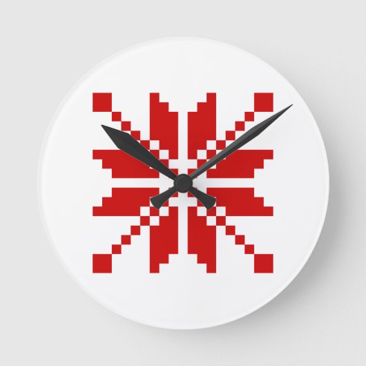 Xmas Snowflake-kerstpatroon Ronde Klok (Voorkant)