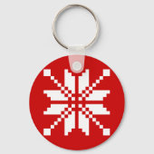 Xmas Snowflake-kerstpatroon Sleutelhanger (Voorkant)