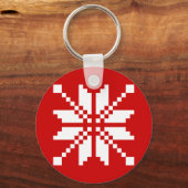 Xmas Snowflake-kerstpatroon Sleutelhanger (Voorkant)