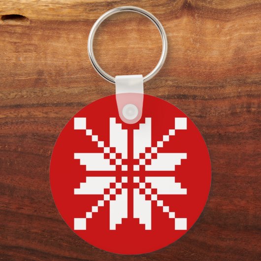Xmas Snowflake-kerstpatroon Sleutelhanger (Voorkant)