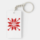 Xmas Snowflake-kerstpatroon Sleutelhanger (achterkant)