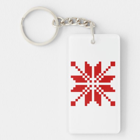 Xmas Snowflake-kerstpatroon Sleutelhanger (Voorkant)