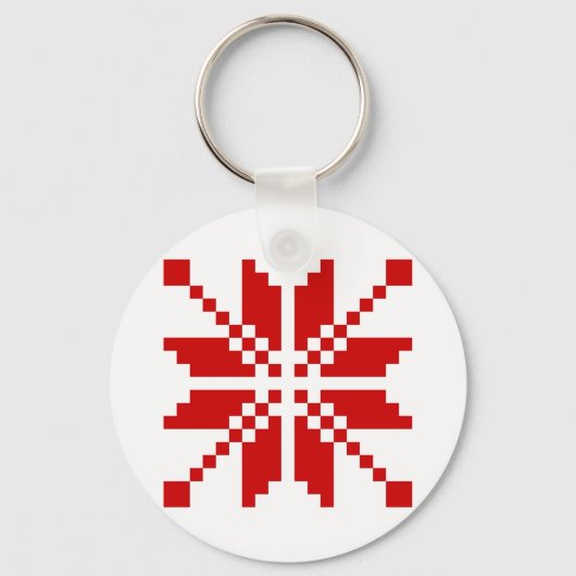 Xmas Snowflake-kerstpatroon Sleutelhanger (Voorkant)