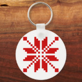Xmas Snowflake-kerstpatroon Sleutelhanger (Voorkant)