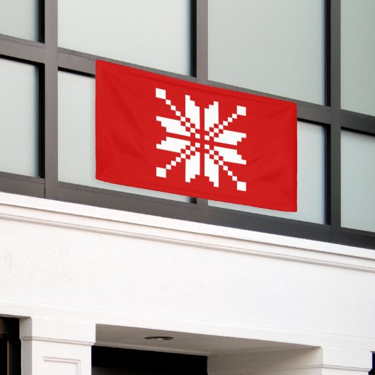 Xmas Snowflake-kerstpatroon Spandoek (Buitenkant Gebouw)