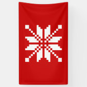 Xmas Snowflake-kerstpatroon Spandoek (Verticaal)