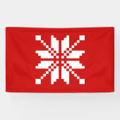 Xmas Snowflake-kerstpatroon Spandoek (Horizontaal)