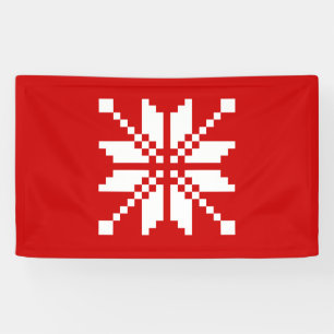 Xmas Snowflake-kerstpatroon Spandoek