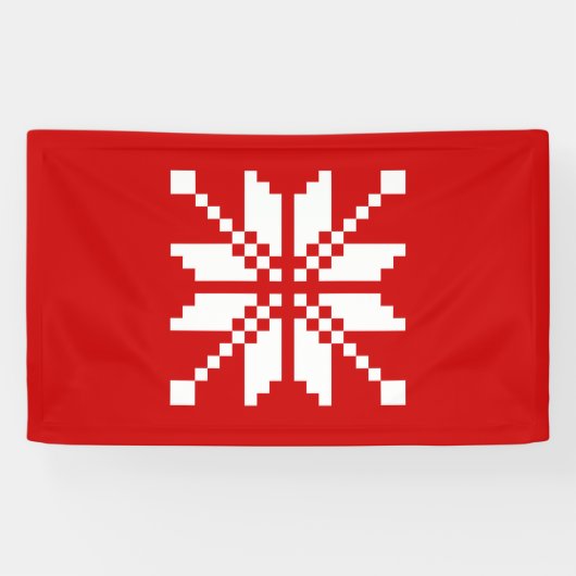 Xmas Snowflake-kerstpatroon Spandoek (Horizontaal)