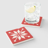 Xmas Snowflake-kerstpatroon Stenen Onderzetter (Zijkant)