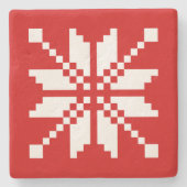 Xmas Snowflake-kerstpatroon Stenen Onderzetter (Voorkant)